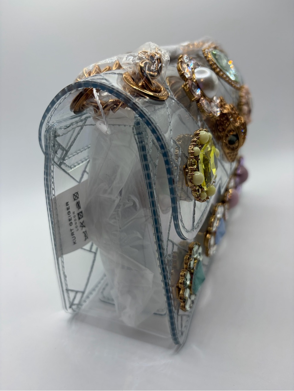 Kurt Geiger Vinyl Mini Kensington wit Gems - Picture 4 of 4